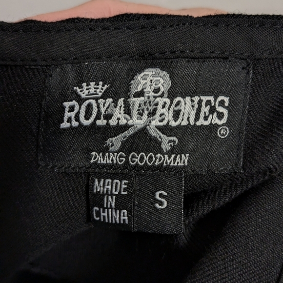 Royal bones pleated black mini skirt Gothic punk - Picture 5 of 6